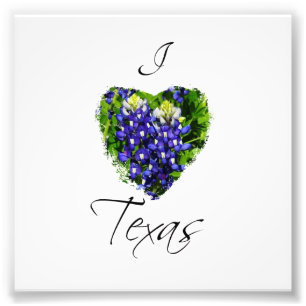 Copie carrée de photographie du Texas de coeur de