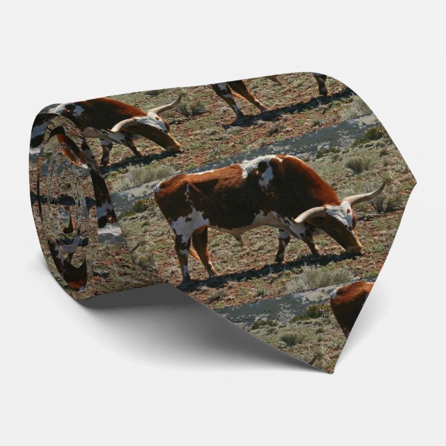 Copie de boeuf du Texas Longhorn sur la cravate (Roulé)