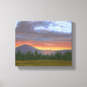 Copie de toile de paysage de coucher du soleil de