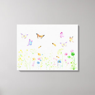 Copie de toile de pré de fleur sauvage d'aquarell