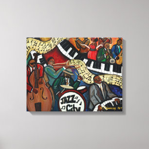 Copie de toile étirée par ville de jazz