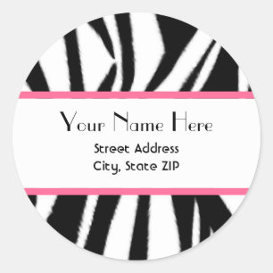 Copie de zèbre et autocollant rose d'adresse