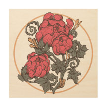 Copie en bois de panneau de bouquet baroque