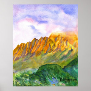 Copie et affiche de Kauai de falaises de lever de