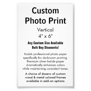 Copie faite sur commande de photo - verticale 4" x