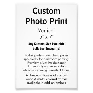 Copie faite sur commande de photo - verticale 5" x