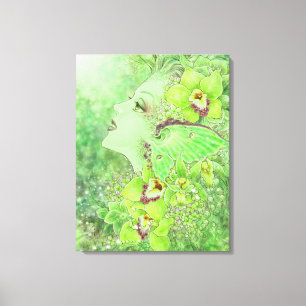 Copie féerique verte de toile d'art d'imaginaire