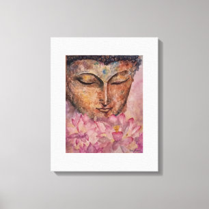 Copie rose 16x20 de toile d'aquarelle de Bouddha