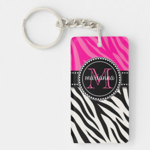 Copie rose noire Girly moderne de zèbre