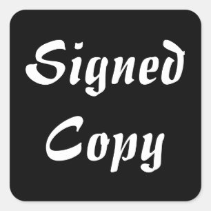 Copie signée - autocollants carrés (25)