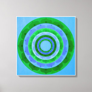 Copie vert-bleu de toile de mandala