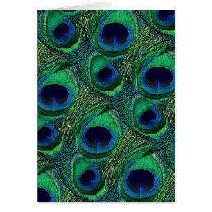 Copie vert-bleu turquoise/motif de plume de paon