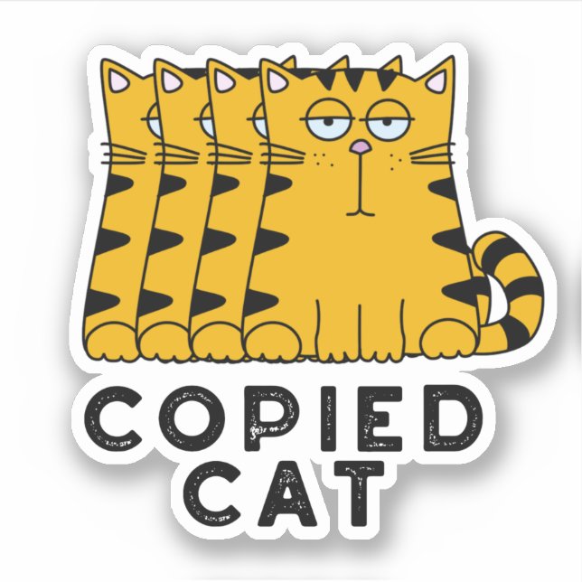 Copied Cat Funny Animal Puff Aufkleber (Vorderseite)