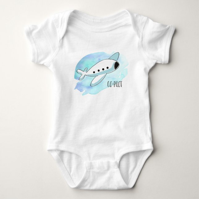 Copilot mit Flugzeug Baby Strampler (Vorderseite)