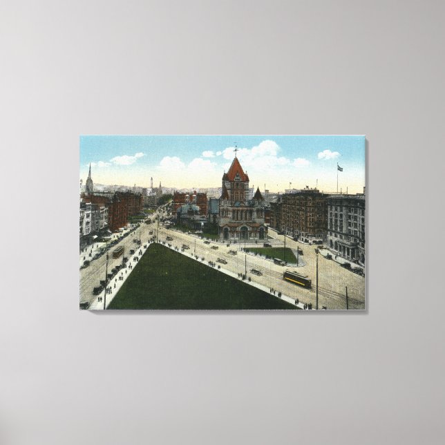 Copley Square Aussicht auf die Trinity Church Leinwanddruck (Vorderseite)