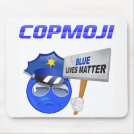 CopMoji - tapis de souris bleu de matière des vies