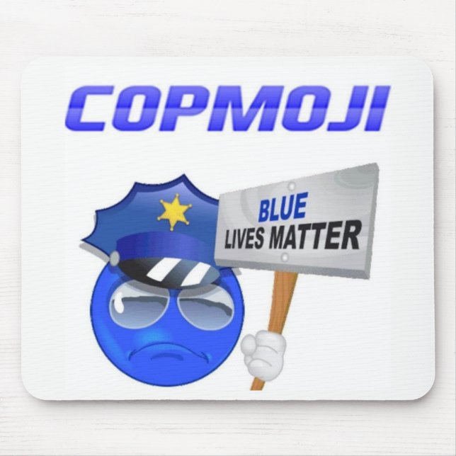 CopMoji - tapis de souris bleu de matière des vies (Devant)