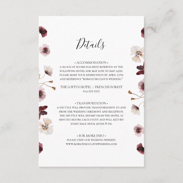 Copper Bourgogne Détails du Fleur sauvage Carte de (Devant)