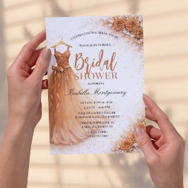 Copper Bridesmaid Dress Bridal Shower Einladung