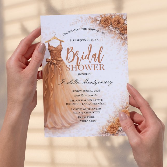 Copper Bridesmaid Dress Bridal Shower Einladung (Copper Bridesmaid Dress Bridal Shower Invitations
)