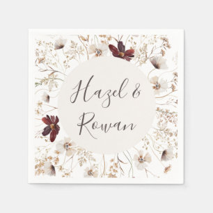 Copper Burgundy Wildblume Wedding Napkins Serviette