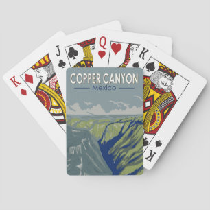 Copper Canyon Mexico Reise Kunst Vintage Spielkarten