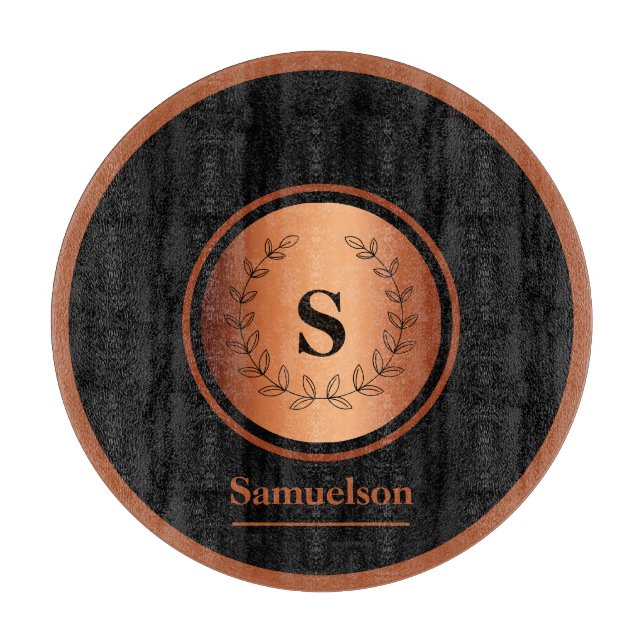 Copper Detailed Personalized Kitchen Cutting Board Schneidebrett (Vorderseite)