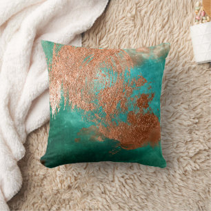 Copper Distressed Patina Kissen