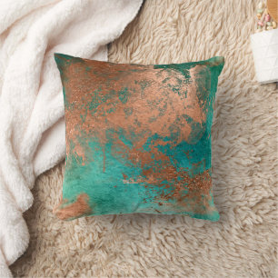 Copper Distressed Patina Kissen
