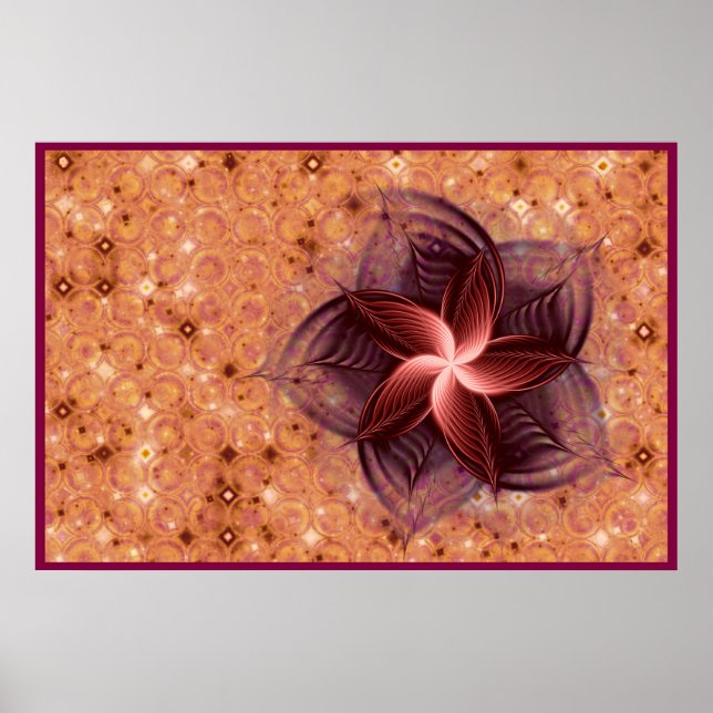 Copper Flower Fractal Poster (Vorne)
