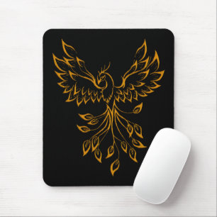 Copper Gold Phoenix steigt auf schwarz Mousepad