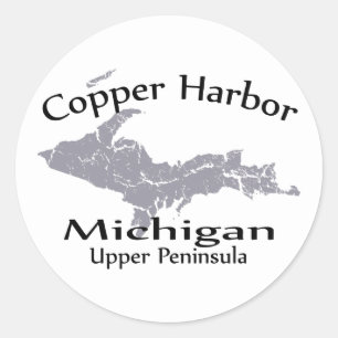 Copper Harbour Michigan Map Design Aufkleber