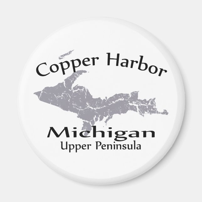Copper Harbour Michigan Map Design Magnet (Vorne)