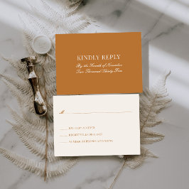 Copper Light Brown Old Money Wedding Mail In RSVP Begleitkarte