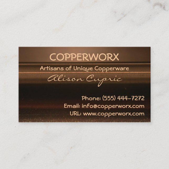 COPPER METALLIC Business Cards Visitenkarte (Vorderseite)
