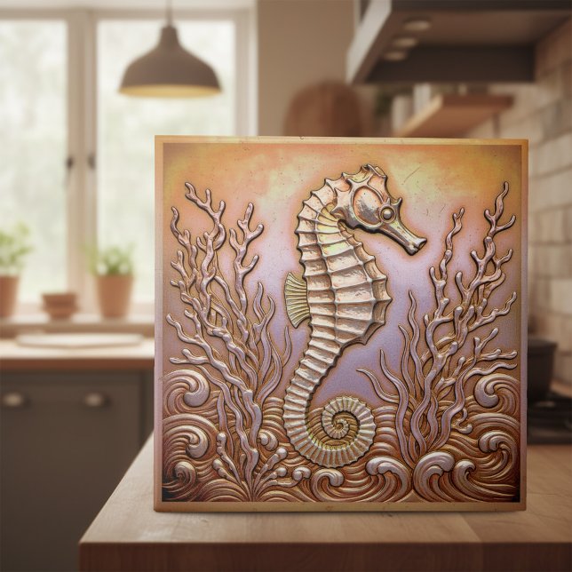 Copper Metallic Iridescent Seahorse ID1223 Fliese (Von Creator hochgeladen)