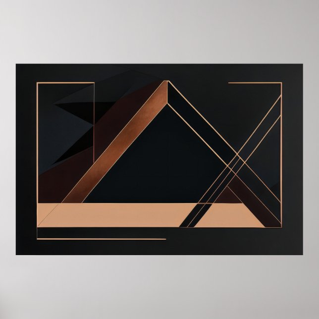 Copper Minimalist Geometry Poster (Vorne)