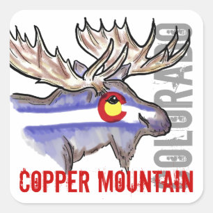Copper Mountain Colorado Fahne elk Design Aufklebe Quadratischer Aufkleber