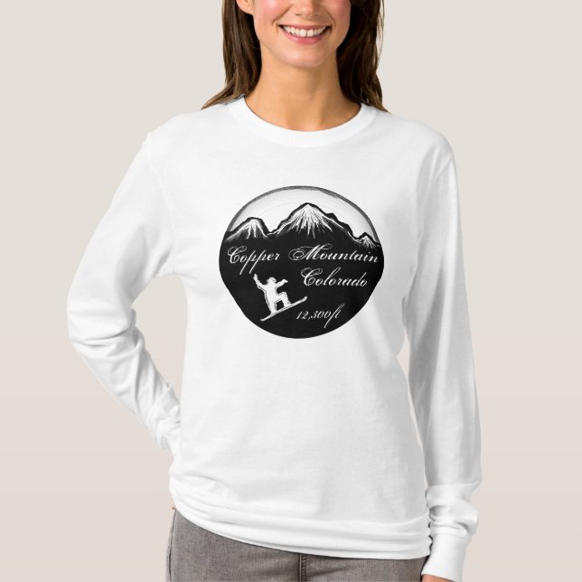 Copper Mountain Colorado Ladys Snowboardhoodie T-Shirt (Vorderseite)