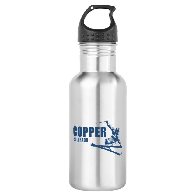 Copper Mountain Colorado Skier Edelstahlflasche (Vorderseite)