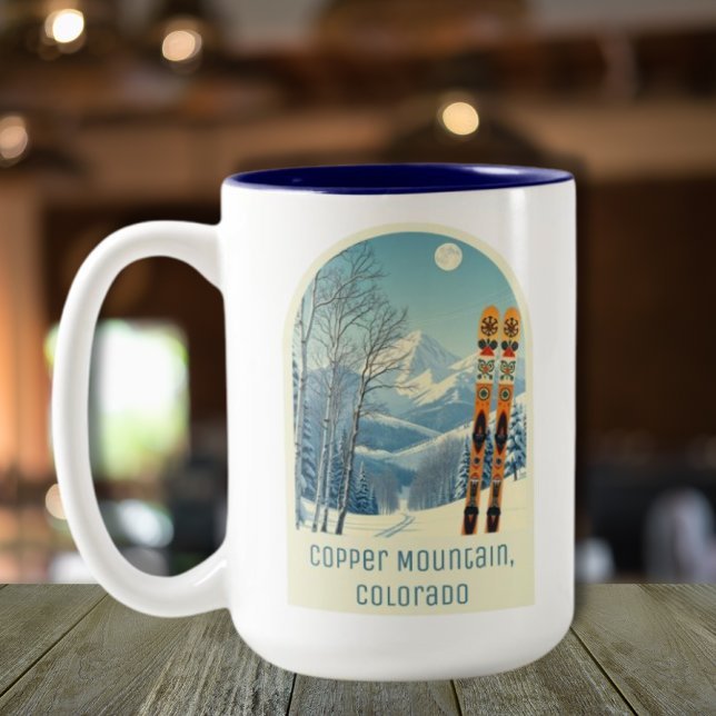 Copper Mountain Colorado Souvenir Skigebiet Zweifarbige Tasse (Von Creator hochgeladen)