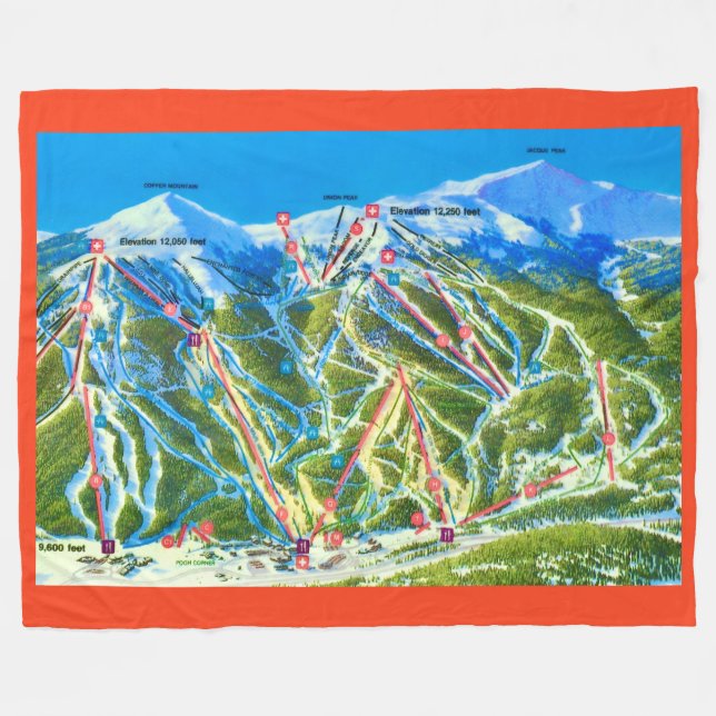 Copper Mtn Ski-Hänge Fleece-Decke Fleecedecke (Vorderseite (Horizontal))