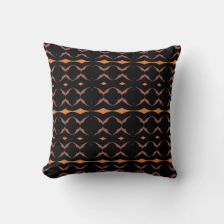 Copper Noir – Schwarz, Kupfer & Mocha Geometrisch Kissen