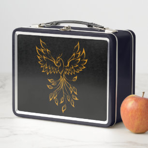 Copper Phoenix steigt auf schwarz Metall Brotdose