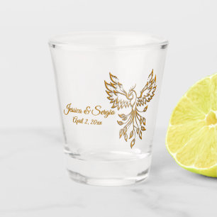 Copper Phoenix steigt auf schwarz Schnapsglas