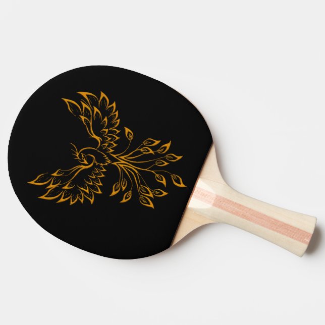 Copper Phoenix steigt auf schwarz Tischtennis Schläger (Seitenansicht)