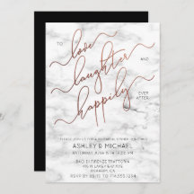 Copper Script Marble Black Probe Dinner einladen