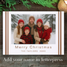 Copper Simple Modern 1 Horizontal Photo Christmas 