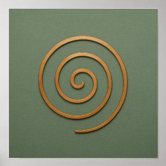 Copper spiral sur affiche verte