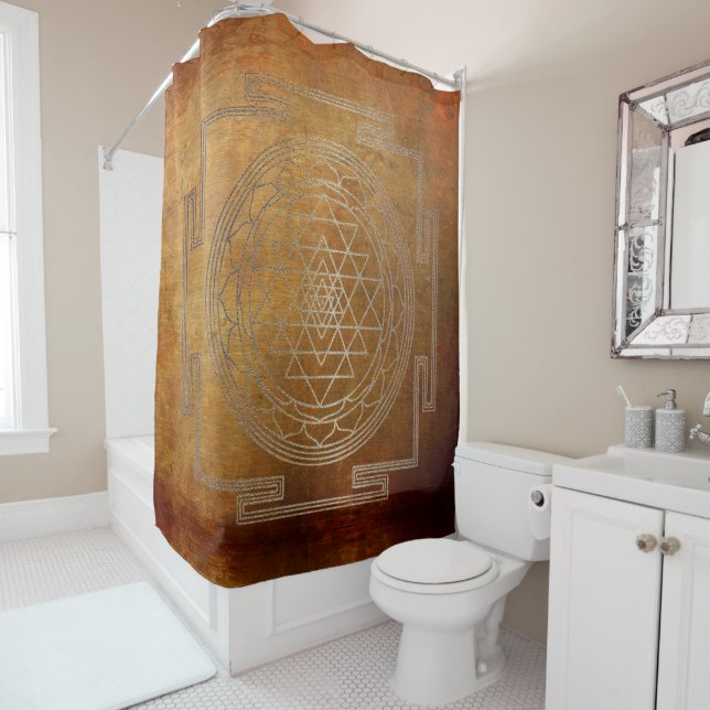 Copper Sri Yantra - Duschvorhang (Beispiel)
